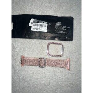 Shimmer pink, stretchy watch band & face plate 4mm